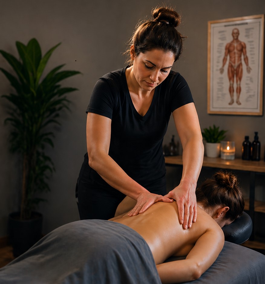 Massage therapist at work